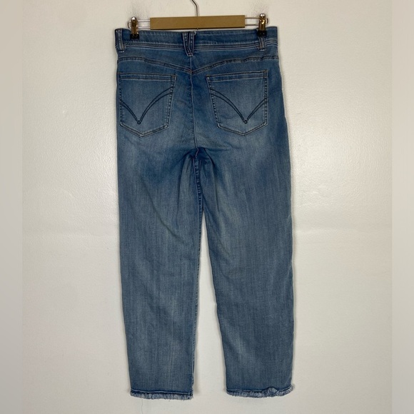 Democracy AB Technology Women's Skinny Jeans Size 10 Blue Raw Hem Distressed - Picture 3 of 11